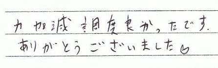 �͉������x�ǂ������ł��B���肪�Ƃ��������܂���