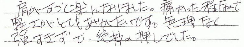 �����������y�ɂȂ�܂����B�ɂ��������Ȃ̂Ōy�����ƂĂ����肪�����ł��B�����Ȃ����������ŁA�▭�̉����ł����B