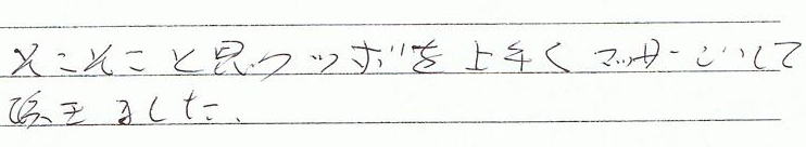 ���������Ǝv���c�{����肭�}�b�T�[�W���Ē����܂����B