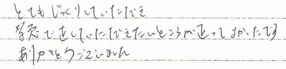 とてもじっくりしていただき、緊急で直していただきたい所が直ってよかったです。ありがとうございました。