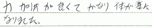 力加減が良くてかなり体が楽になりました。