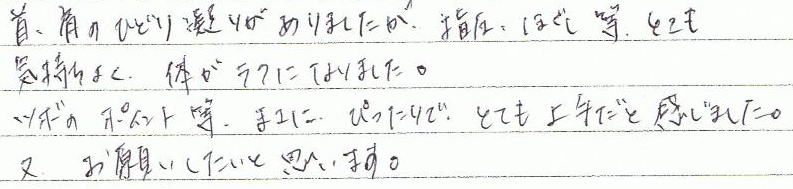 ��A���̂Ђǂ��Â肪����܂������A�w���A�ق������ƂĂ��C�����悭�A�̂����N�ɂȂ�܂����B�c�{�̃|�C���g���A�܂��ɂ҂�����ŁA�ƂĂ���肾�Ɗ����܂����B���A���肢�������Ǝv���܂��B